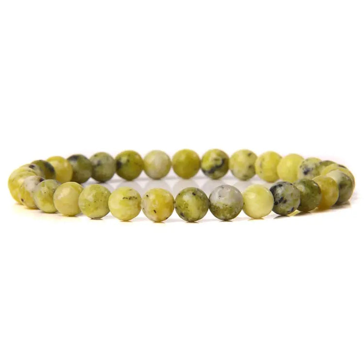 Bracelet Perles Howlite Jaune