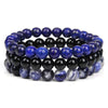 Bracelet Perles Lapis Lazuli / Onyx Noire / Sodalite