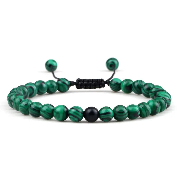 Bracelet Perles Malachite / Onyx