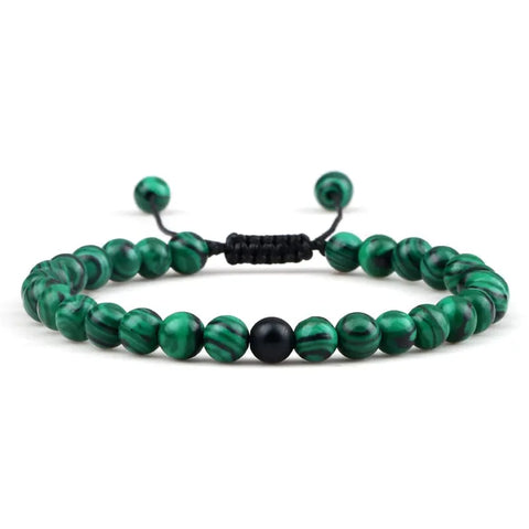 Bracelet Perles Malachite / Onyx | Ma Pierre Naturelle
