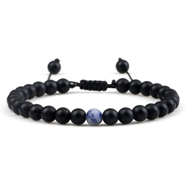 Bracelet Perles Obsidienne / Lapis Lazuli