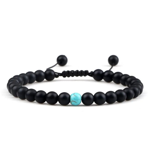 Bracelet Perles Obsidienne / Turquoise
