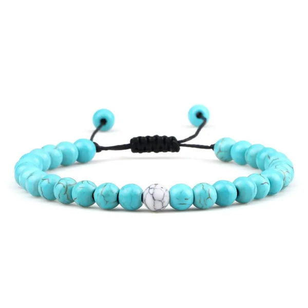Bracelet Perles Turquoise / Howlite Cordon