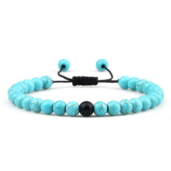 Bracelet Perles Turquoise / Onyx