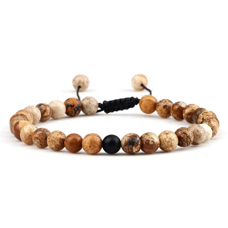 Bracelet Perles Bronzite Cordon