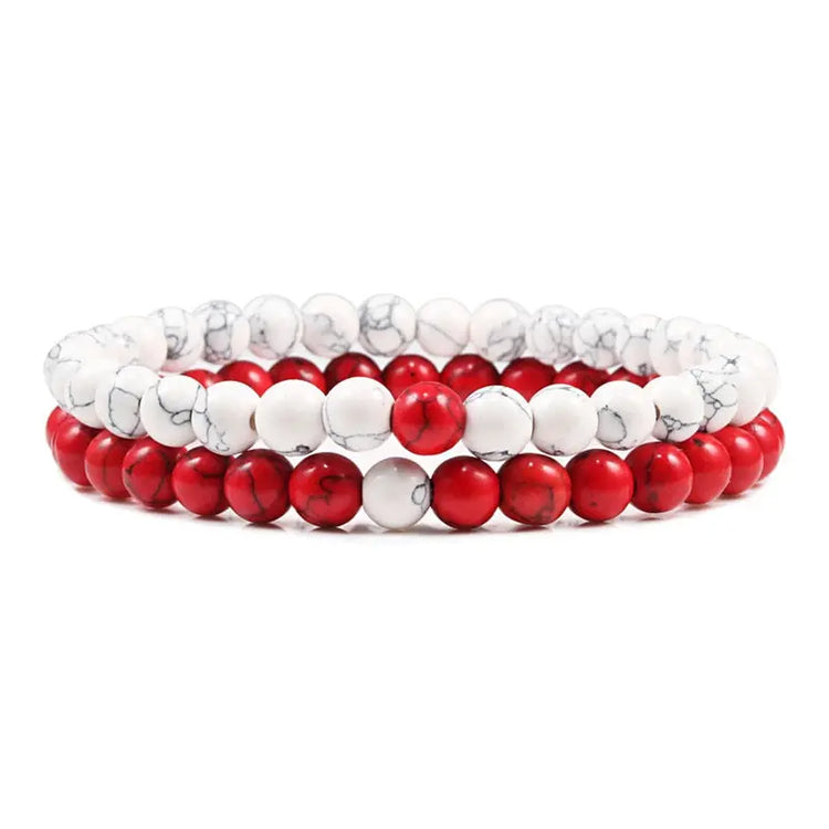 Bracelets Perles Jaspe Rouge / Howlite