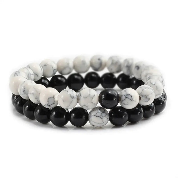 Bracelets Perles Obsidienne / Howlite
