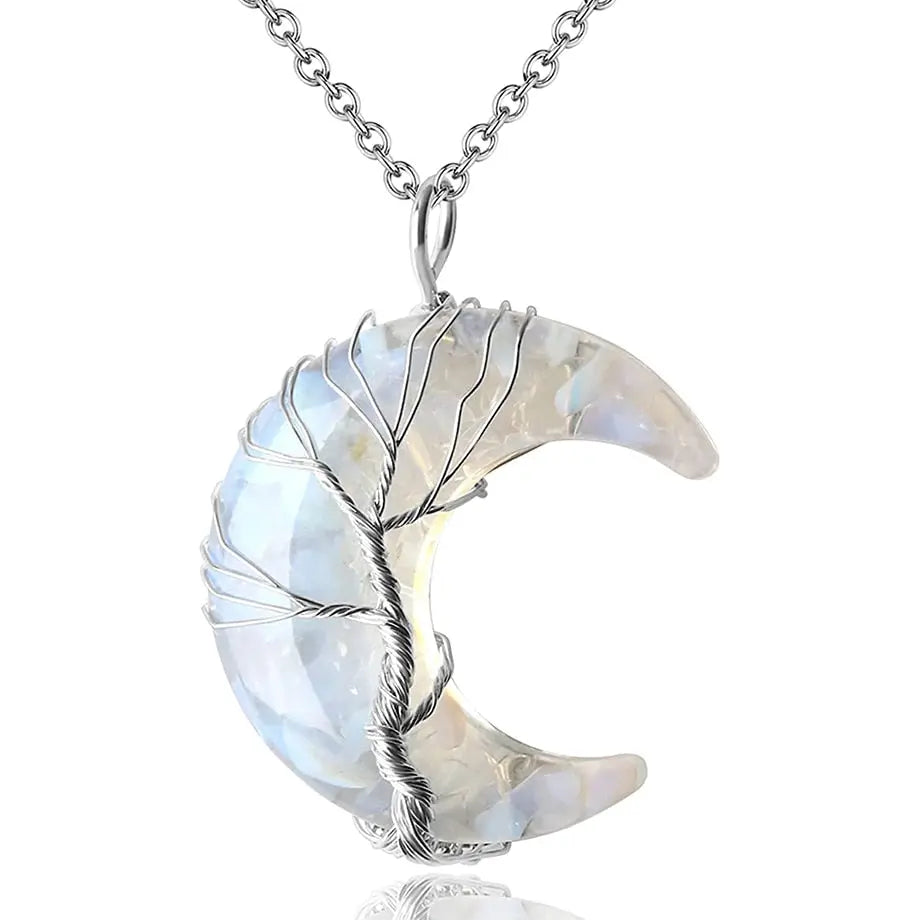 HALUKAKAH Collier en Pierre de Lune - AMOUR LUNAIRE - Fil Arbre de Vie Fait Main Plaqué 18 Carats Or,Pendentifs en Forme de Hexagonale en Cristal Naturel et Chaîne de 50cm,Cadeau pour HALUKAKAH Collier en Pierre de Lune - AMOUR LUNAIRE - Fil Arbre de Vie Fait Main Plaqué 18 Carats Or,Pendentifs en Forme de Hexagonale en Cristal Naturel et Chaîne de 50cm,Cadeau pour