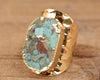 Bague de luxe pour femme avec turquoises