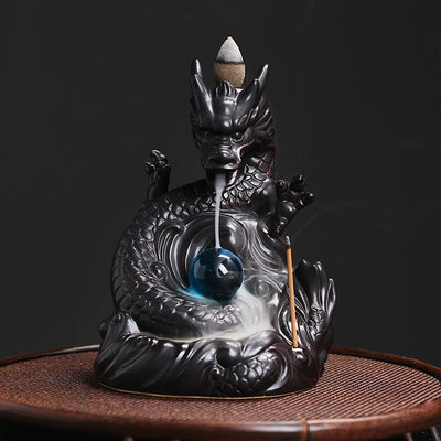 Brûleur d'encens à reflux classique en forme de dragon chinois