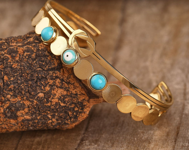 Bracelet en Pierre Naturelle de Turquoise Vintage